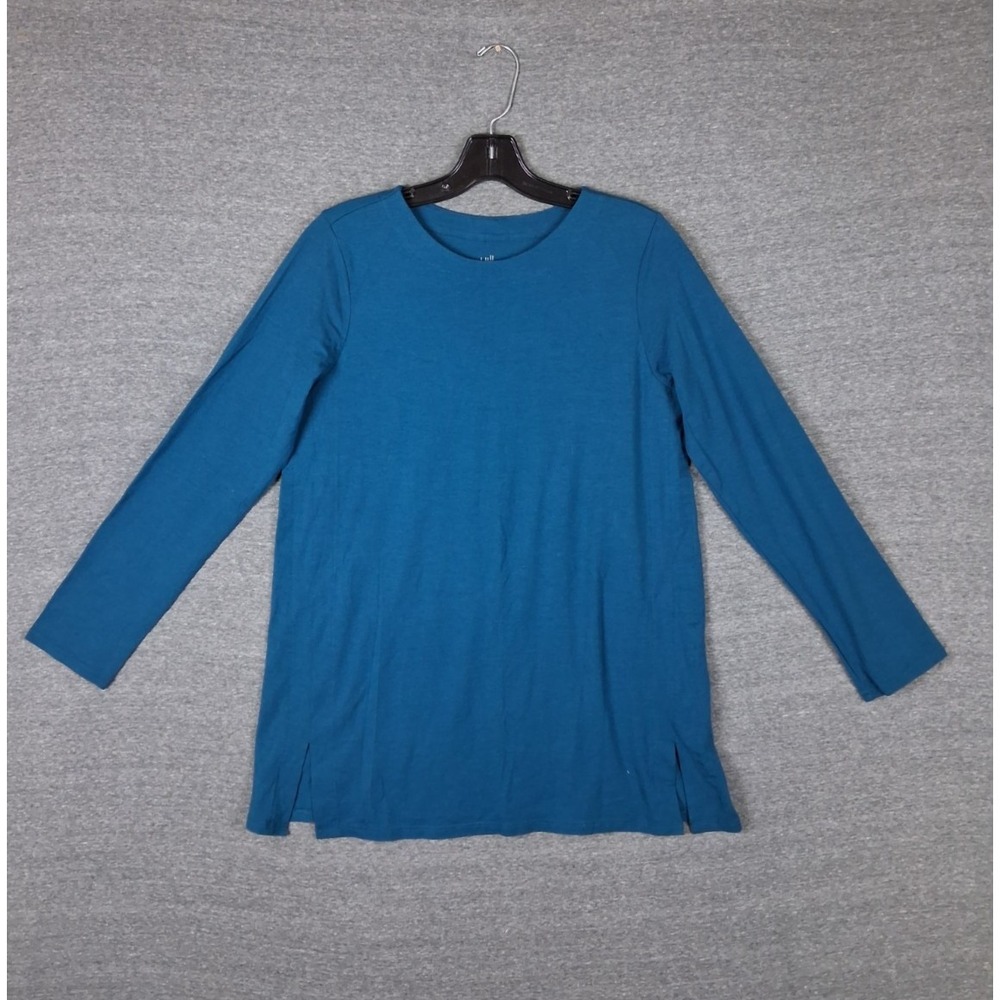 J Jill Shirt Womens XS Petite‎ Blue Supima Luxe Forward Knit Capsule Office
